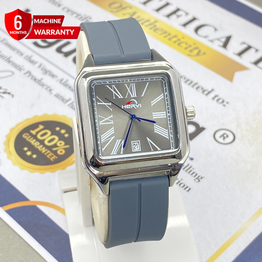 HERYI Square Dial Analog Display Silicone Straps Watch For Men