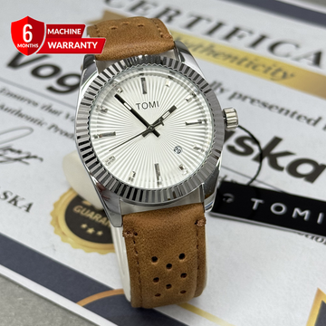 TOMI T-098 Round Dial Analog Quartz Movement Straps Watch With Date Display For Men