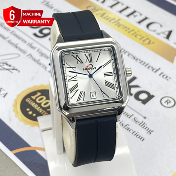 HERYI Square Dial Analog Display Silicone Straps Watch For Men