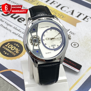 Cristiano Aillen Face Gear Display Quartz Movement Straps Watch With Date Display For Men
