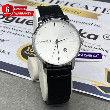 LONGBO Analog Quartz Movement Round Dial Straps Watch With Date Display For Men