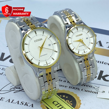 CITIZEN Analog Quartz Movement Luxury Chain Couple Watches With Date Display
