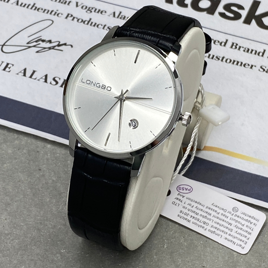 LONGBO Analog Quartz Movement Round Dial Straps Watch With Date Display For Men