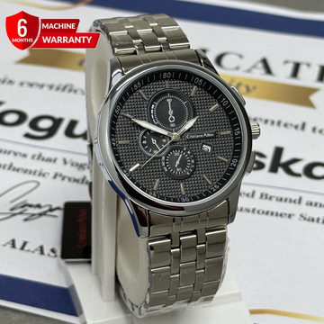 Cristiano Aillen Analog Quartz Round Dial Stainless Steel Watch For Men With Date Display
