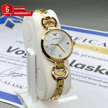 Luxury Round Dial Analog Stainless Steel Chain Watch for Ladies – An Elegant Gift for Her
