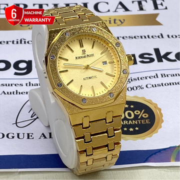 Men's Elegant Octagonal Dial Stainless Steel Watch – Date Display