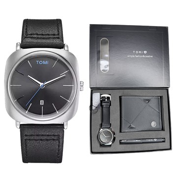 TOMI T-084 Straps Wrist Watch For Men With Wallet and Pen in Proper Tomi Gift Box