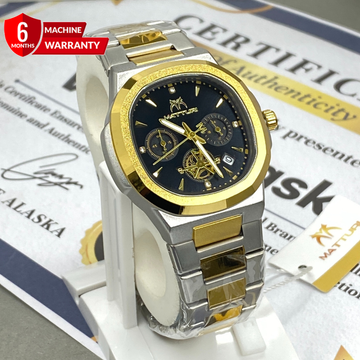 MATTURI Chronograph Working Luxury Stainless Steel Chain Watch For Men With Date Display