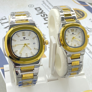 DIAMOND BLUE Analog Stainless Steel Made Couple Watch