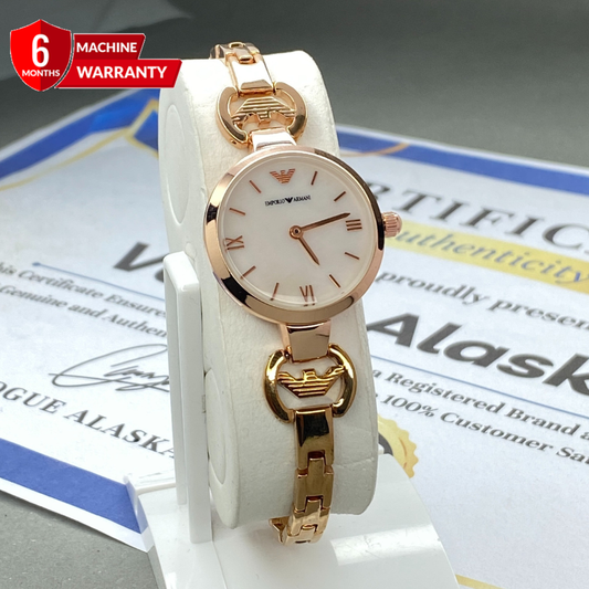 Luxury Round Dial Analog Stainless Steel Chain Watch for Ladies – An Elegant Gift for Her