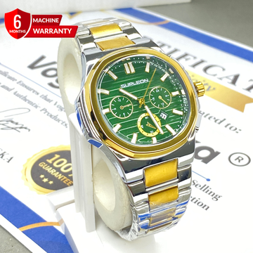 SUPLEON Octagonal Dial Analog Quartz Stainless Steel Made Luxury Chain Watch For Men