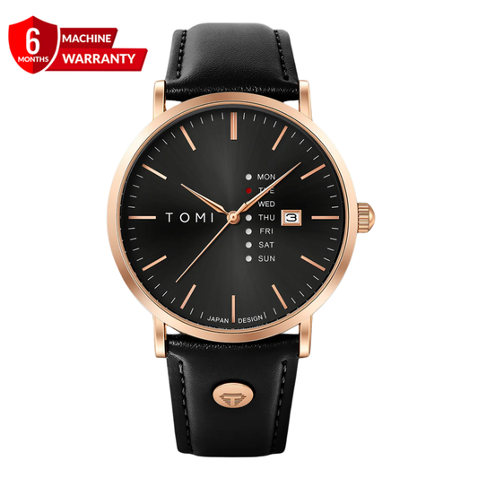 TOMI T-019 Round Dial Durable Straps Watch With Date & Day Display For Men