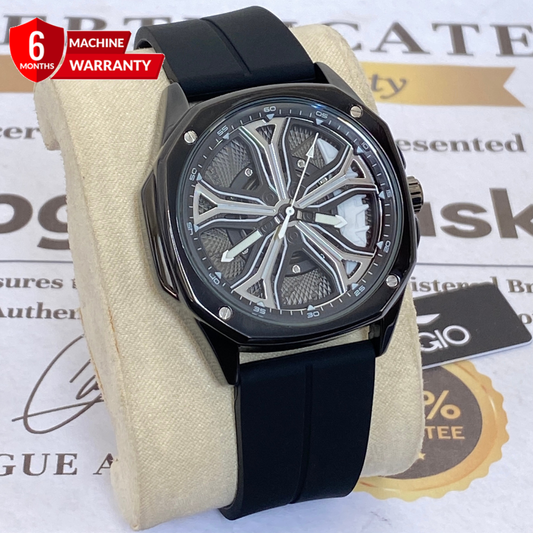KEGIO Rotatory Wheel Dial Analog Quartz Watch With Silicone Straps and Magnetic Lock