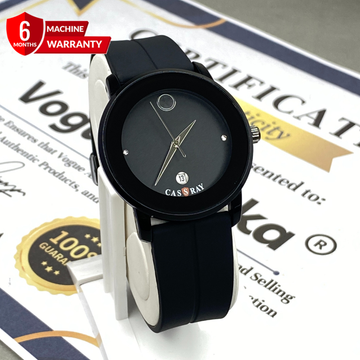 CASSRAY Analog Display Round Dial Silicone Straps Date Display and Magnetic Lock Watch For Men