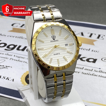 DEARNO Analog Quartz Luxury Stainless Steel Chain Watch For Men With Date Display
