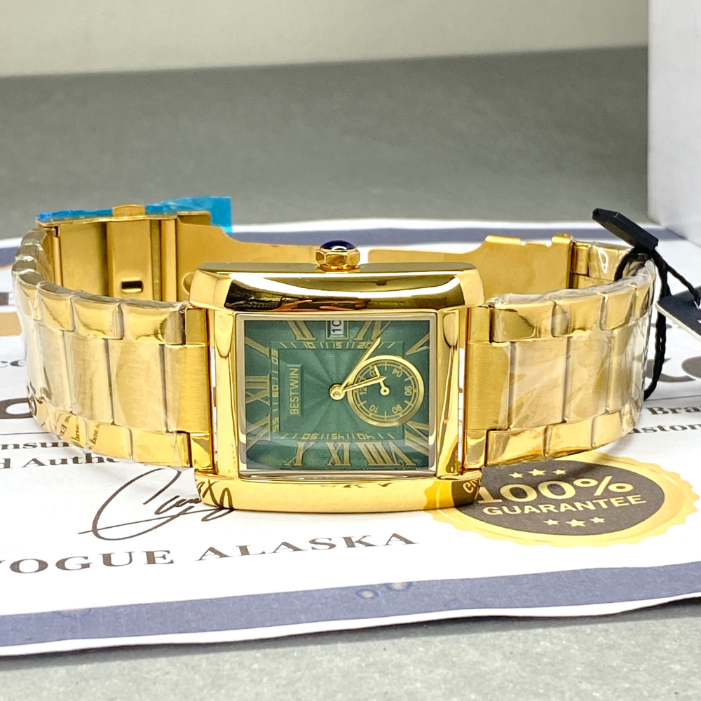 Best Win Rectangular Watch BESTWIN Analog Rectangular Dial Stainless Steel Made Watch For Men Wit