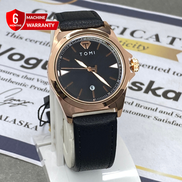 TOMI T-041 Round Dial Analog Quartz Movement Straps Watch With Date Display For Men