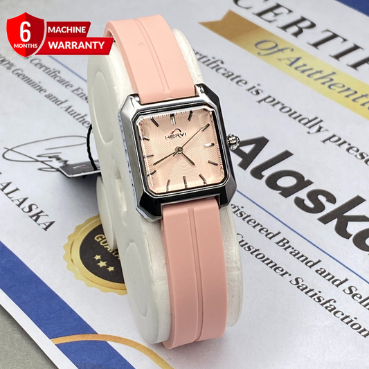 Heyri Square Dial Analog Quartz Ladies Watch With Silicone Straps & Magnetic Lock - A Perfect Gift For Her