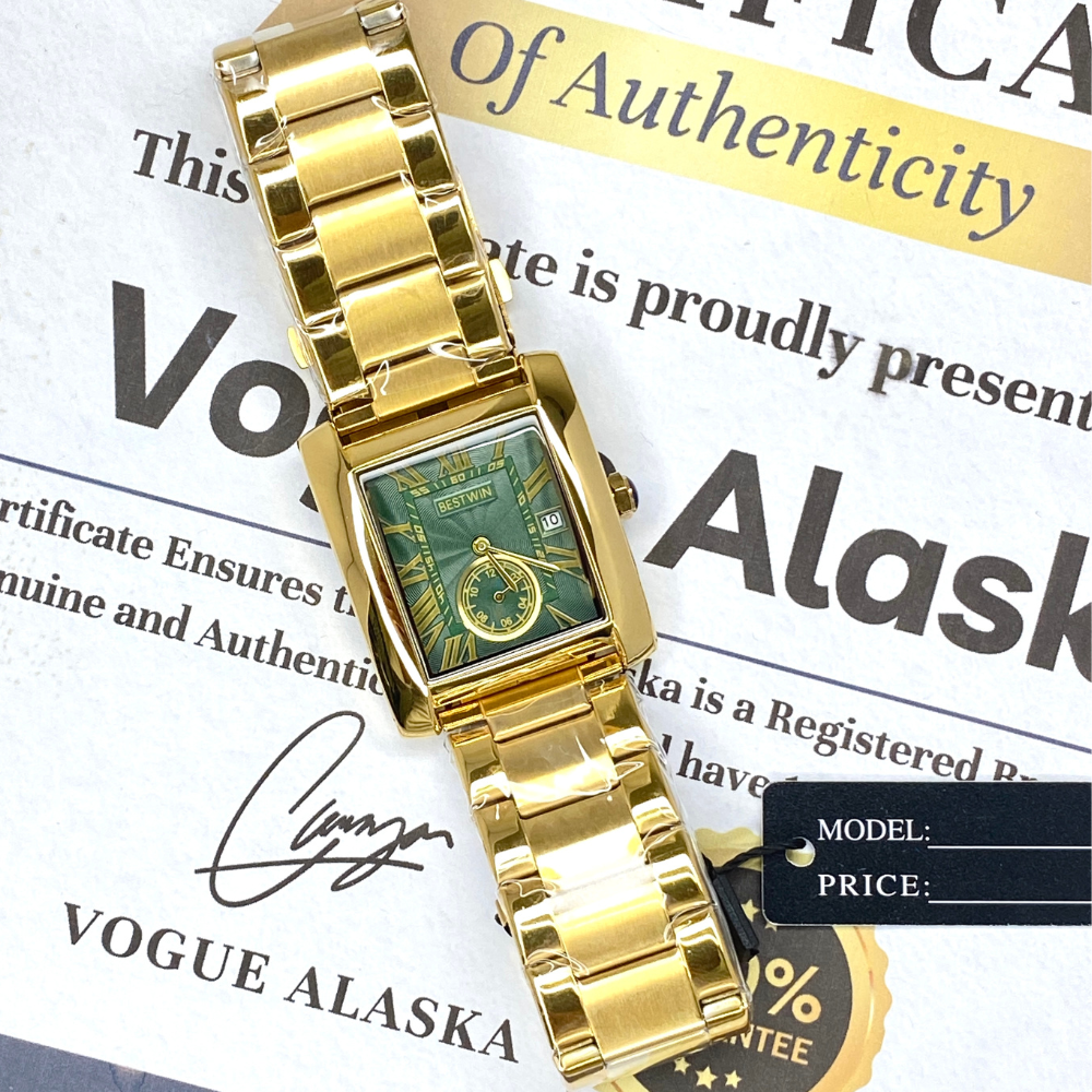 Best Win Rectangular Watch BESTWIN Analog Rectangular Dial Stainless Steel Made Watch For Men Wit