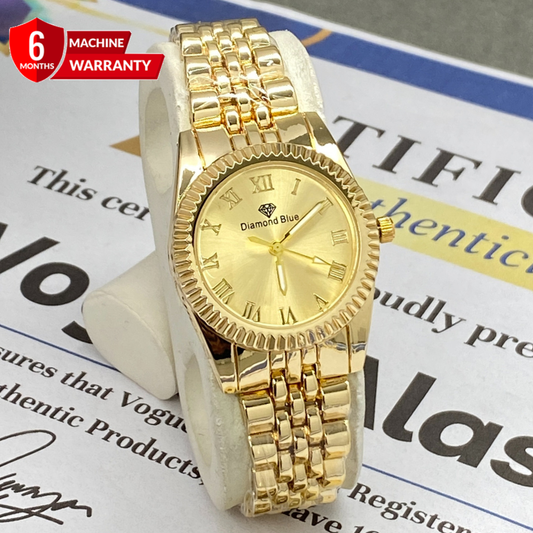 Ladies Round Dial Alanog Quartz Movement Luxury Chain Watch - An Elegent Gift For Her