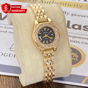 Baoki Premium Octagonal Shape Chain Watch for Ladies with Luxury Stainless Steel Finish