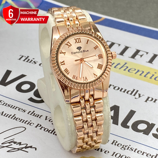 Ladies Round Dial Alanog Quartz Movement Luxury Chain Watch - An Elegent Gift For Her