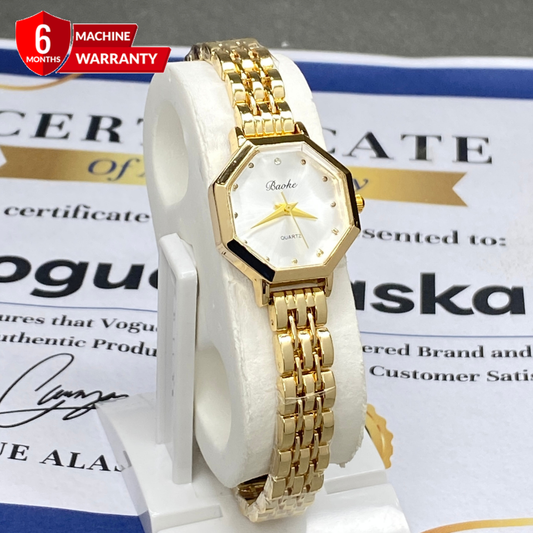 Baoke Ladies Octagonal Shape Dial Luxury Stainless Steel Chain Watch - A Perfect Gift For Her