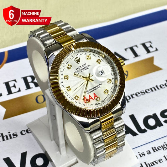 RLX Oyster Perpetual Luxury Chain Watch For Men With Date Display
