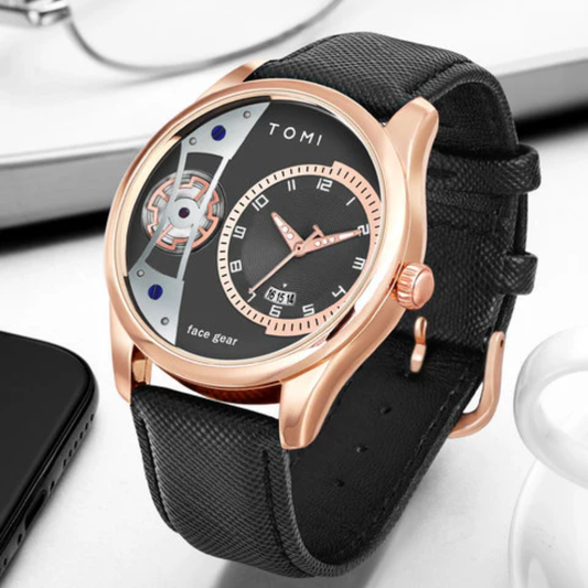 TOMI T-105 Face Gear Dual Strap Luxury Analog Watch For Men