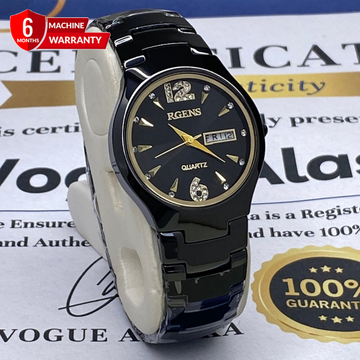 RGENS Mens premium Analog Quartz Movement Stone Made watch With Date & Day Display