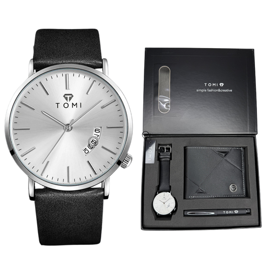 TOMI T-018 Straps Wrist Watch For Men With Wallet and Pen in Proper Tomi Gift Box
