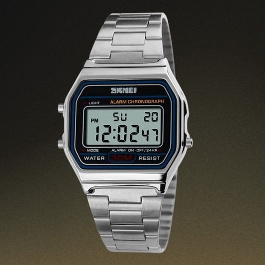SKMEI-1123 Digital Display Stainless Steel Made Water Resistant Watch For Men