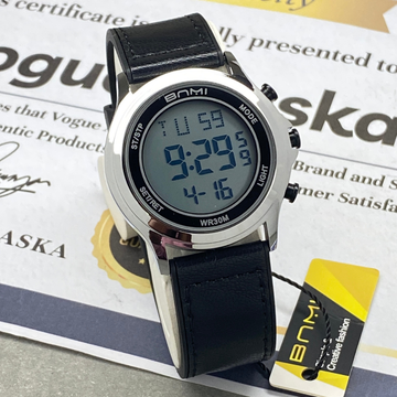BNMI Round Dial Multifunctional Digital Display Straps Watch For Men