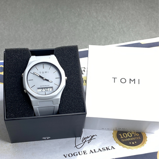 Tomi T-238 Dual Time Men’s Watch – Analog & Digital Display