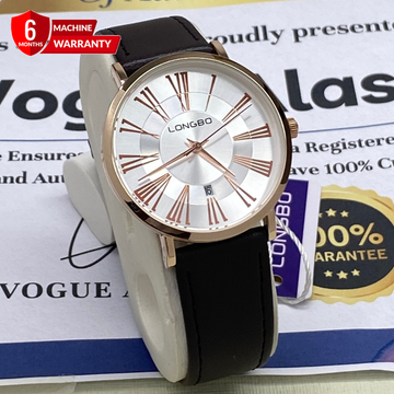 LONGBO Men's Analog Quartz Movement Round Dial Straps Watch With Date Display