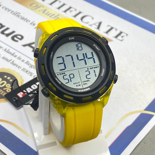 PIAOMA Round Dial Multi Functional Digital Display Sports Watch