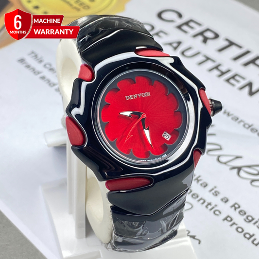 DENVOSI Round Dial Premium Quality Metal Watch With Date Display & Butterfly Lock