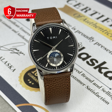 TOMI T-024 Round Dial Analog Quartz Movement Straps Watch with Magnetic Lock & Date Display