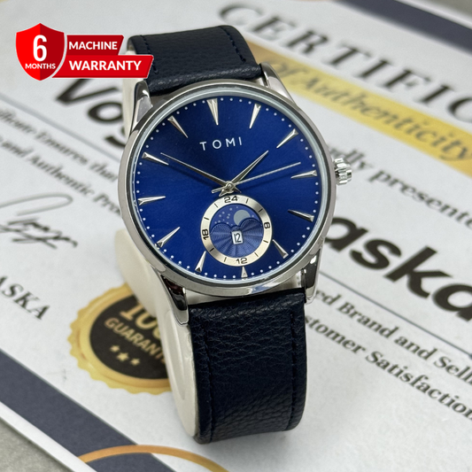 TOMI T-024 Round Dial Analog Quartz Movement Straps Watch with Magnetic Lock & Date Display