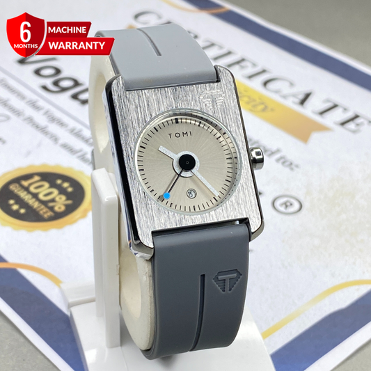 Tomi T-022 Analog Time Rectangular Dial Silicone Straps Watch