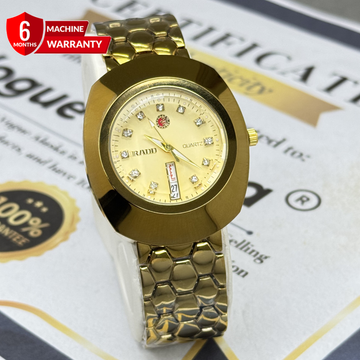 Men's Analog Quartz Movement Luxury Stainless Steel Chain Watch With Date & Day Display