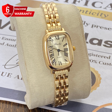 Baoki Premium Oval Dial Chain Watch for Ladies with Luxury Stainless Steel Finish