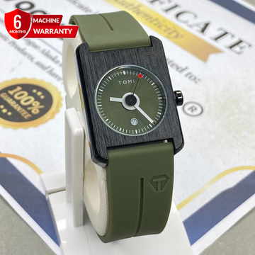 Tomi T-022 Analog Time Rectangular Dial Silicone Straps Watch