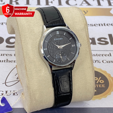 Longbo Elegant Round Dial Ladies Strap Watch with Down Second Display