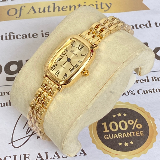 Baoki Premium Oval Dial Chain Watch for Ladies with Luxury Stainless Steel Finish