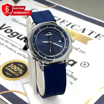 Heyri Octagonal Dial Analog Quartz Watch With Silicone Straps Magnetic Lock and Date Display For Men