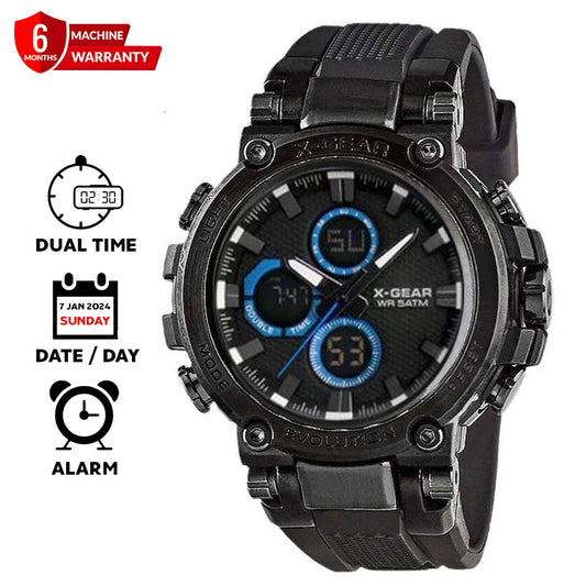 X GEAR - 3897 Dual Time (Analog & Digital) Round Dial Sports Watch for Men