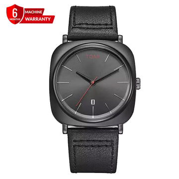 TOMI T-084 Men's Watch Quartz Date Leather Straps
