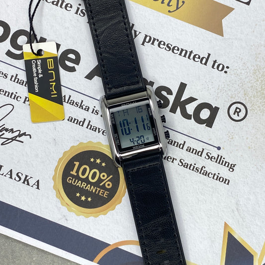 BNMI Square Dial Multifunctional Digital Display Straps Watch For Men