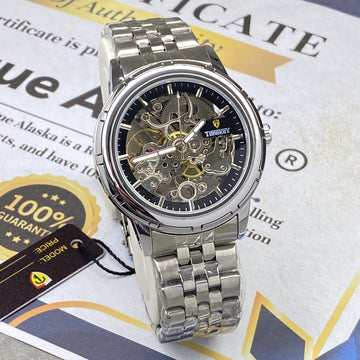 Time Key Premium Automatic Mechanical Movement Stainless Steel Chain Watch for Men